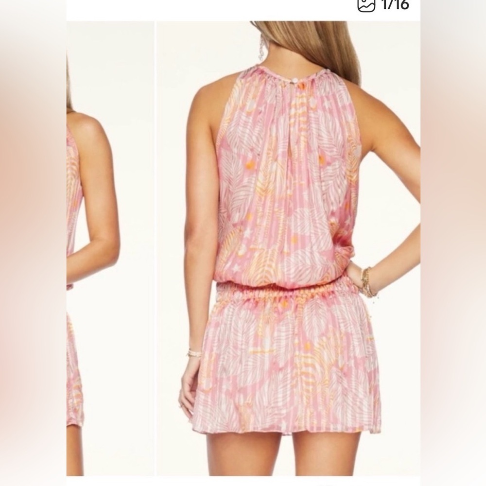 Ramy Brook Zebra printed dress in pink and orange.